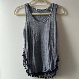 Scotch and Soda blue striped tank with pompoms